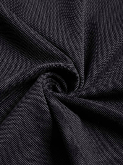 Mercerised Cotton Polo T Shirt Pique Regular Fit Black