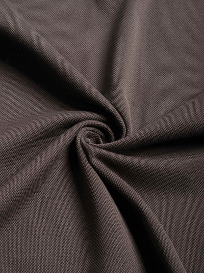 Mercerised Cotton Polo Shirt Pique Regular Fit Brown