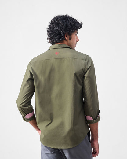 Kayobi Shirt Set (White & Black & Olive)