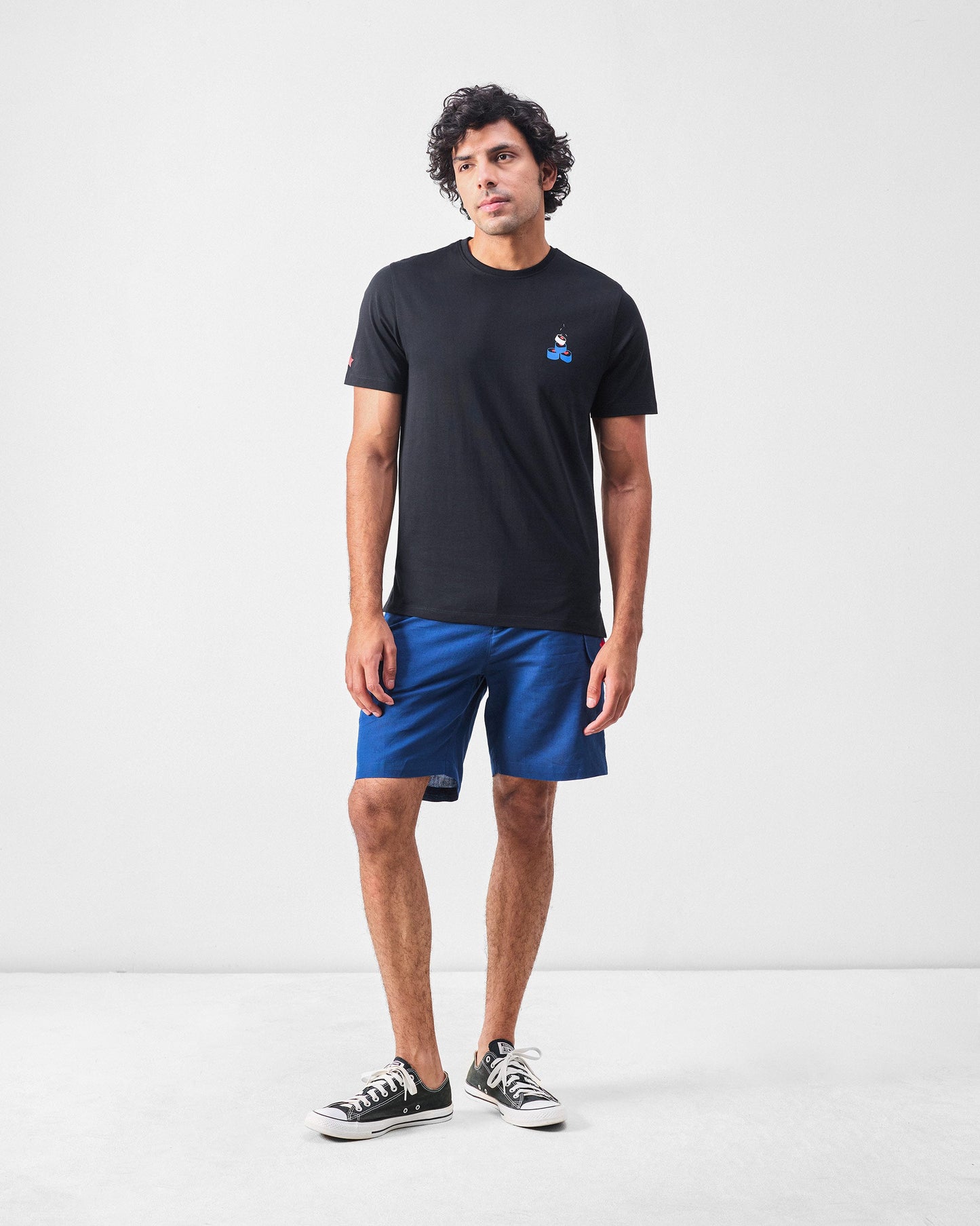 Sushi Mushi T-shirt - Black & Navy Print