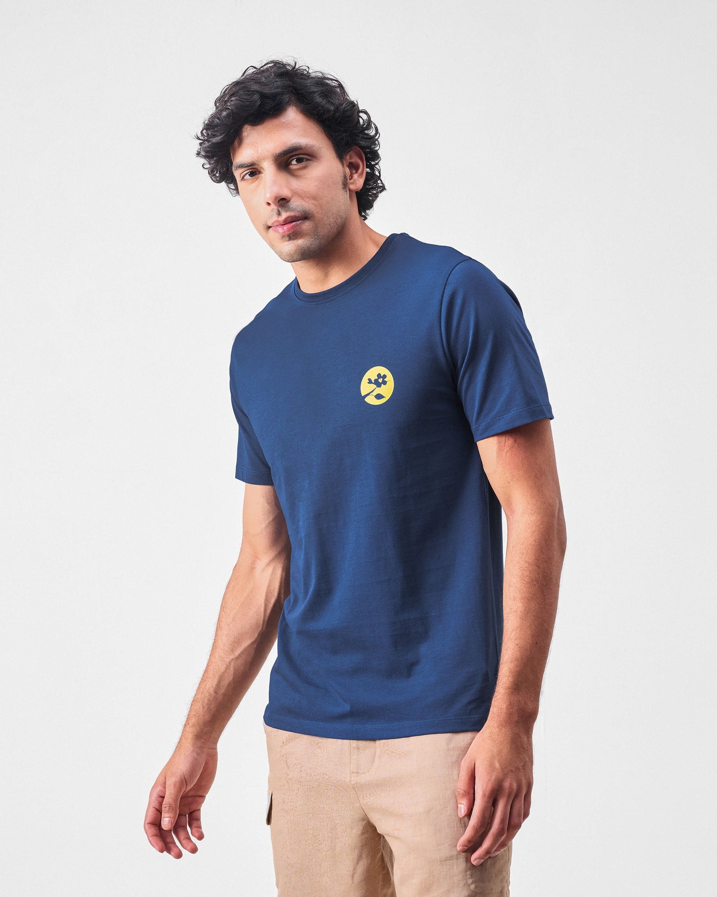 Limelife T-shirt - Navy & Lime Print