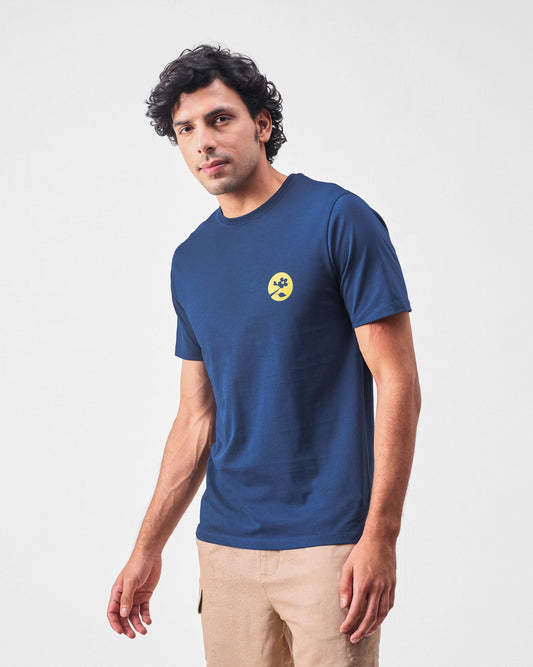 Limelife T-shirt - Navy & Lime Print