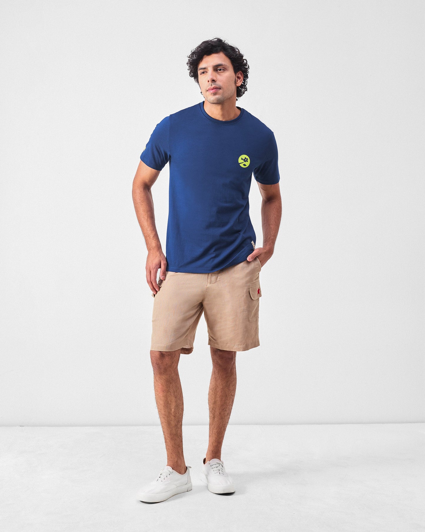 Limelife T-shirt - Navy & Lime Print
