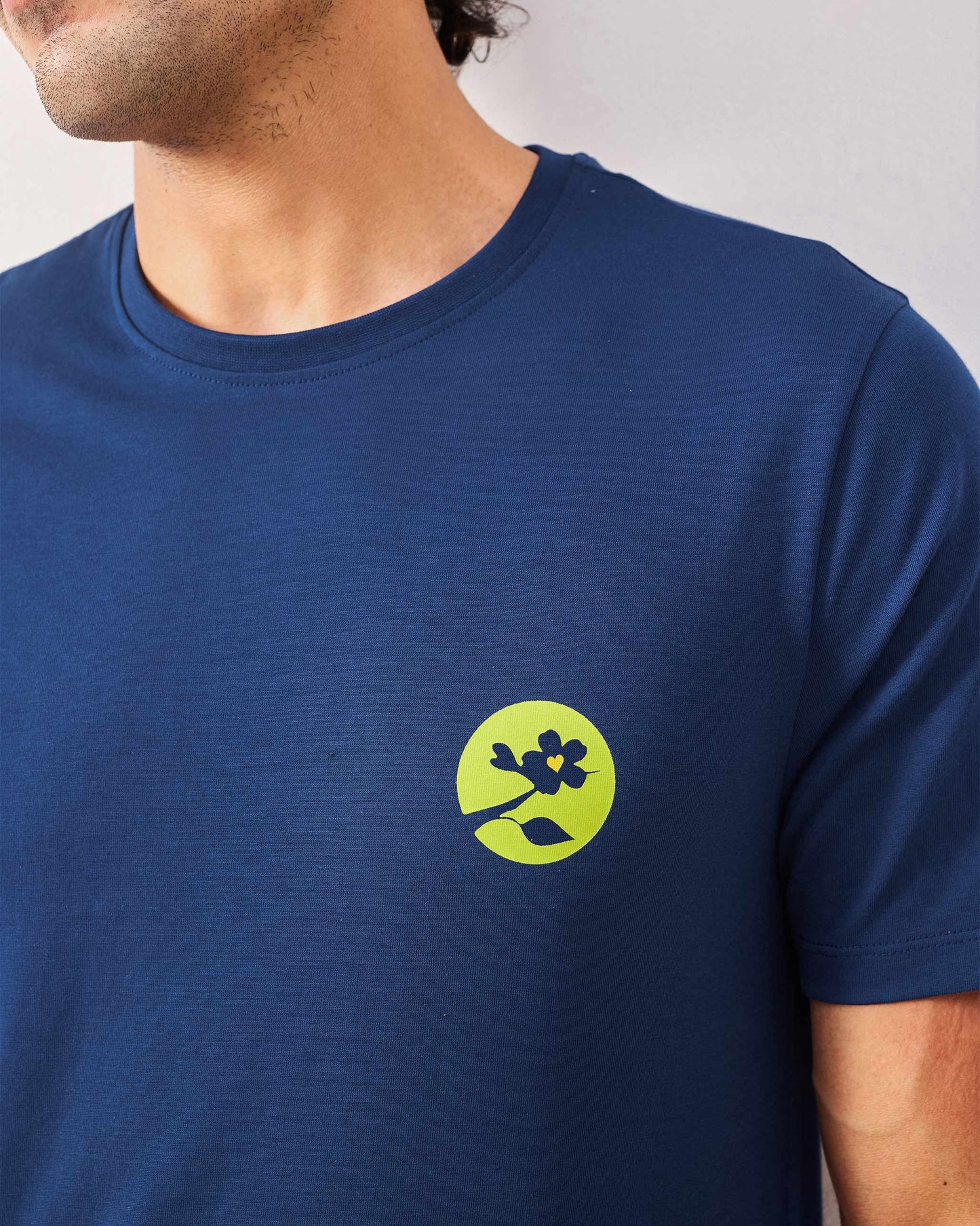 Limelife T-shirt - Navy & Lime Print