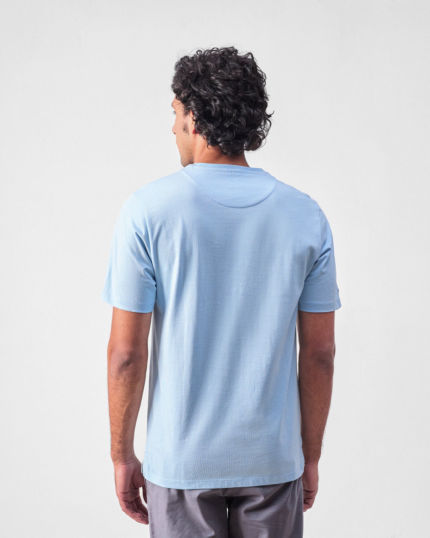 Japanese Tora T-shirt - Powder Blue & Red Print