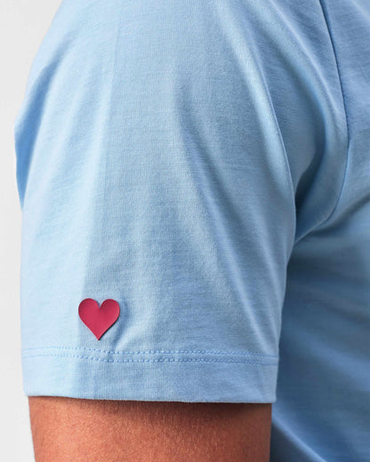 Japanese Tora T-shirt - Powder Blue & Red Print