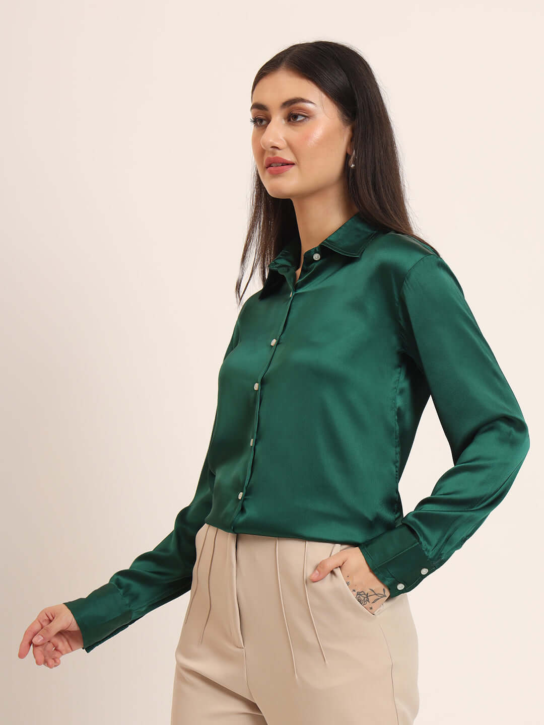 Castleton Green Regular Fit Summer Satin Shirt