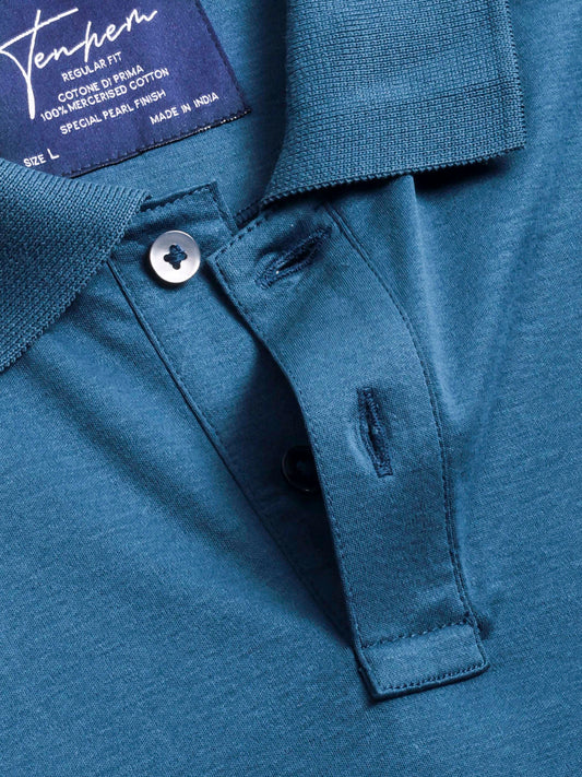 Classic Polo Shirt Mercerised Interlock Regular Fit Teal