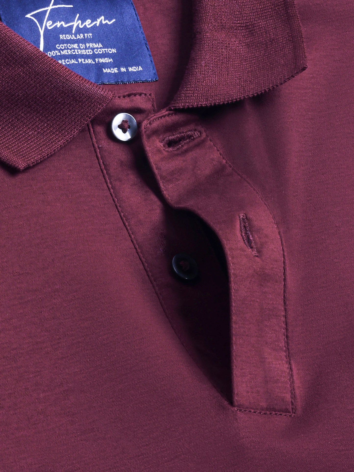 Mercerised Cotton Polo Shirt Interlock Regular Fit Wine