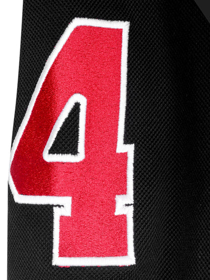 Mercerised Cotton Polo Shirt Pique Regular Fit Black Cantermark Emblem
