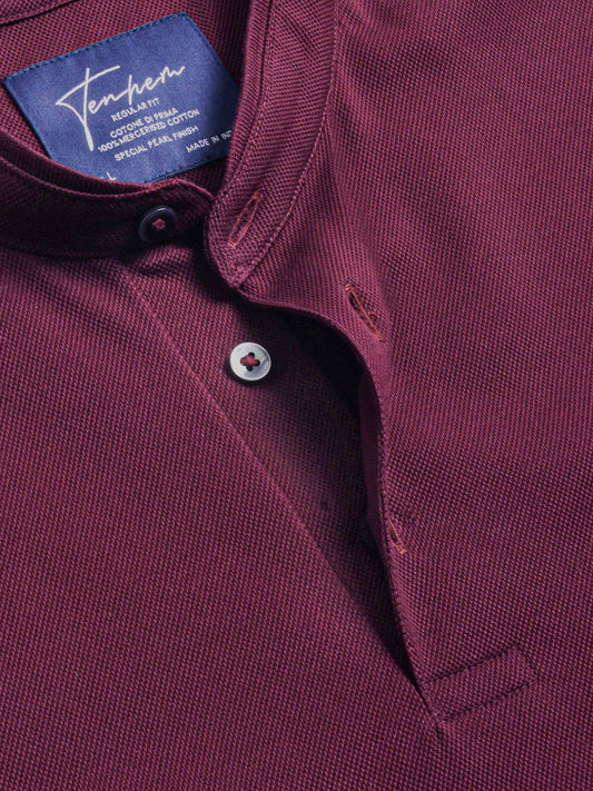 Mercerised Cotton Polo Shirt Pique Regular Fit wine
