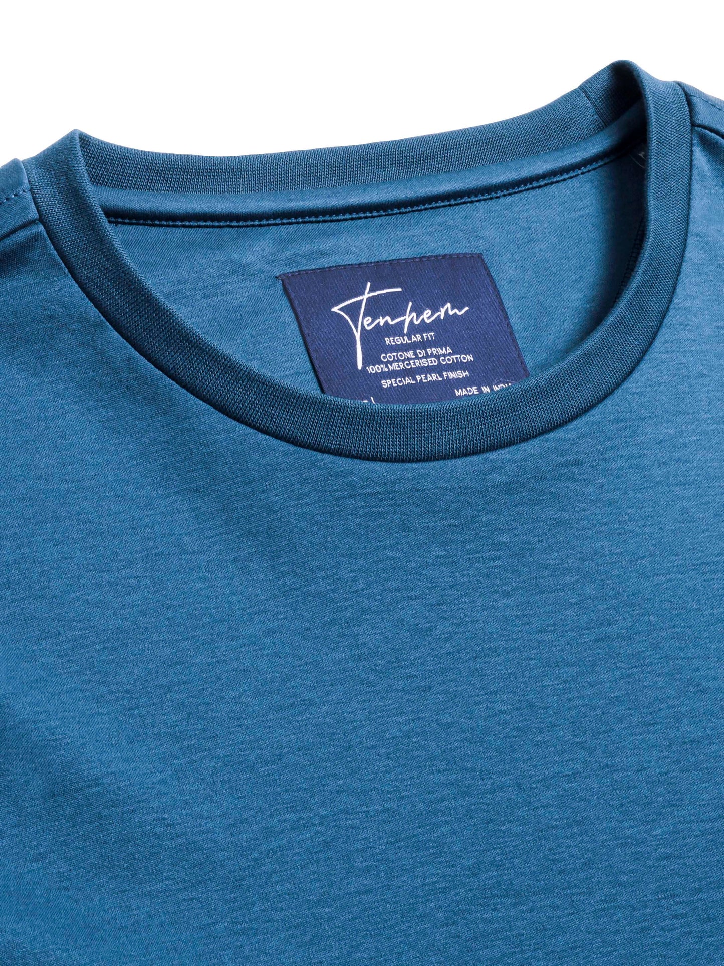 Mercerised Cotton T Shirt Interlock Regular Fit Teal