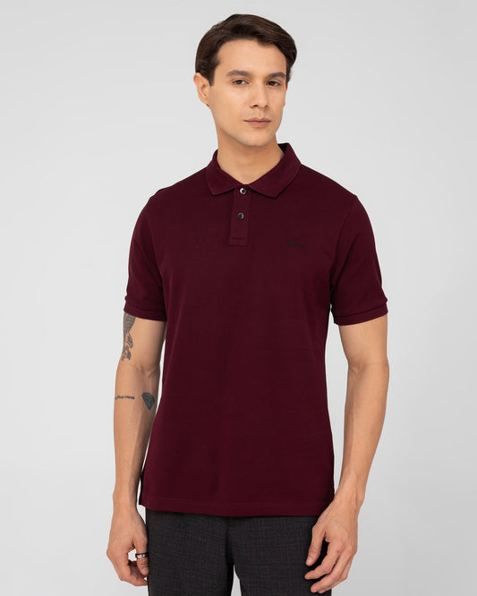 Classic Polo Shirt Mercerised Pique Regular Fit Wine