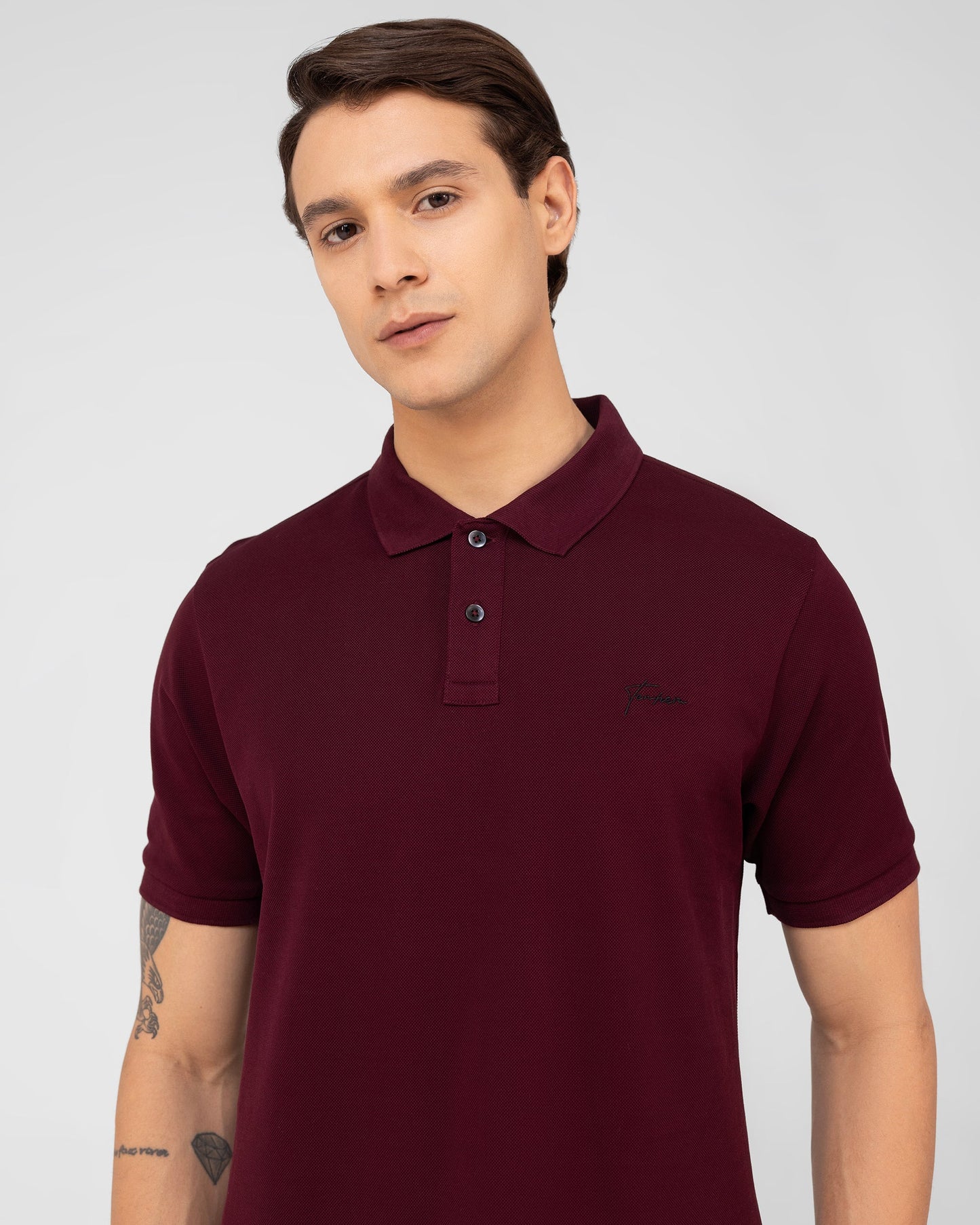 Classic Polo Shirt Mercerised Pique Regular Fit Wine