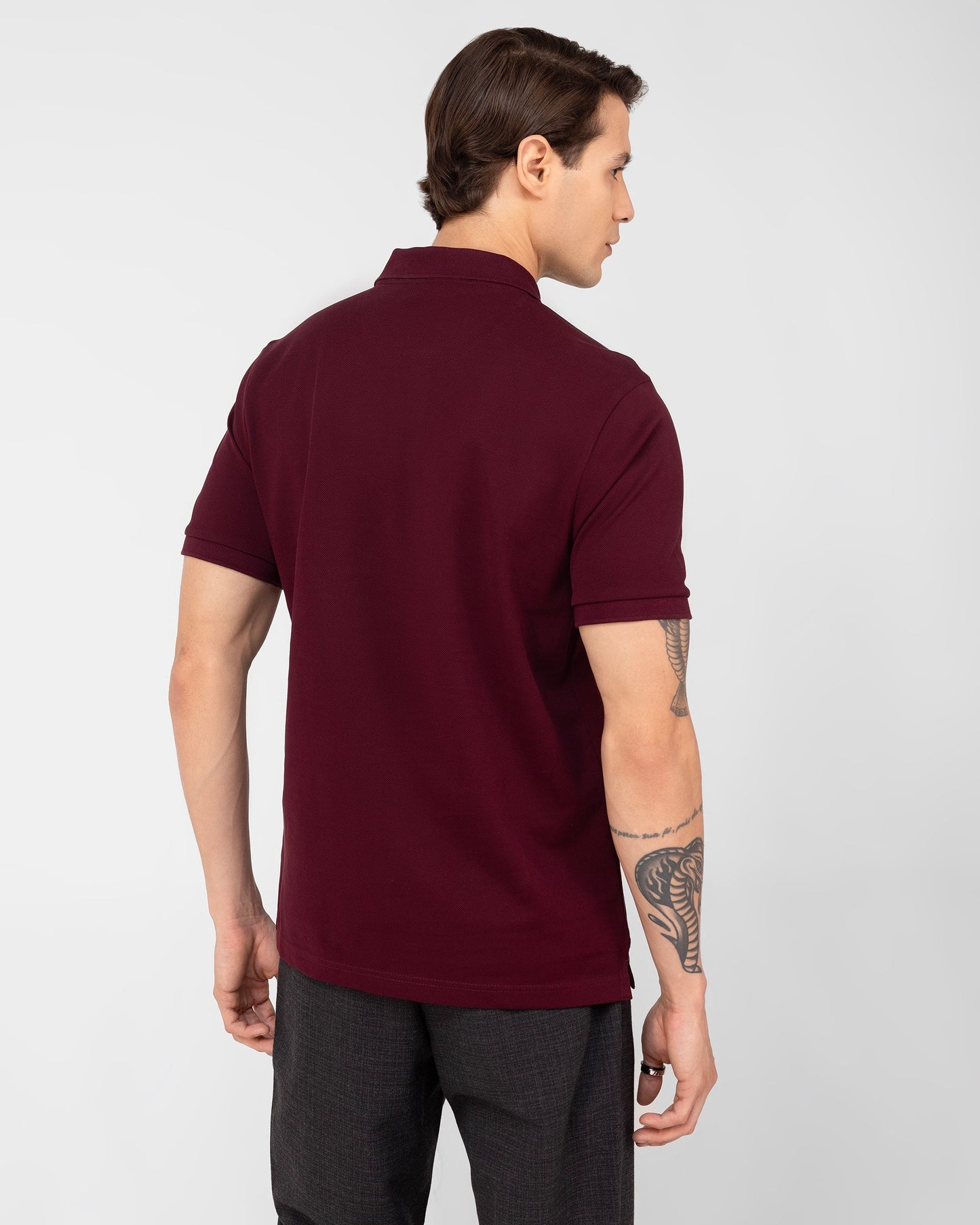 Classic Polo Shirt Mercerised Pique Regular Fit Wine