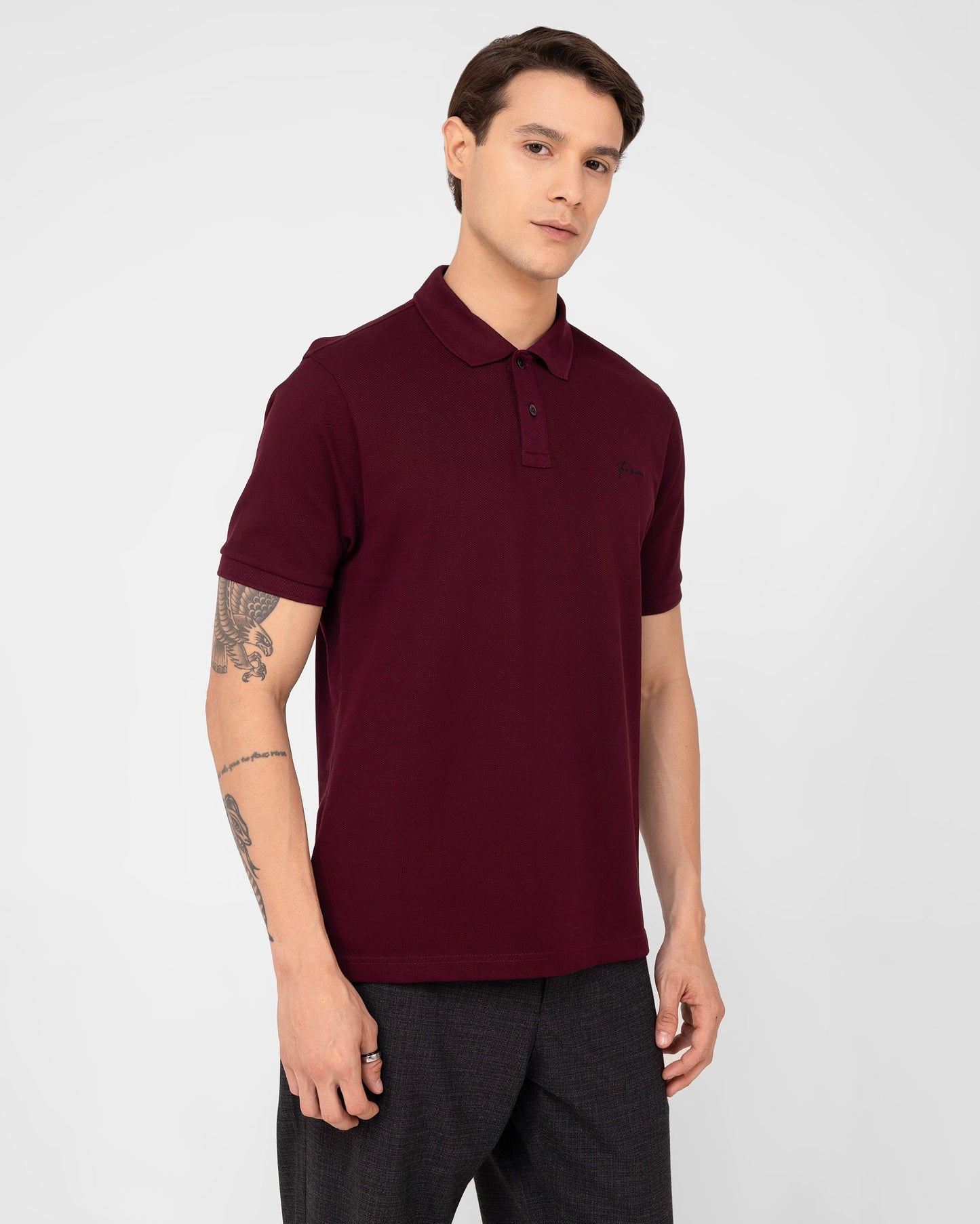 Classic Polo Shirt Mercerised Pique Regular Fit Wine