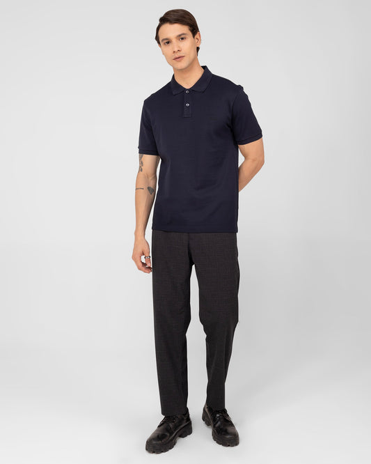 Classic Polo Shirt Mercerised Pique Regular Fit Navy