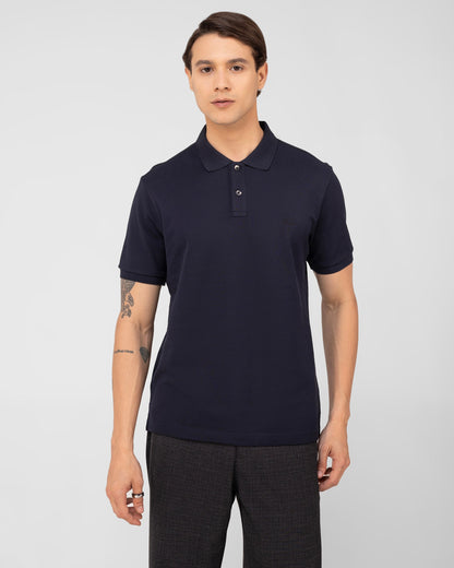 Classic Polo Shirt Mercerised Pique Regular Fit Navy