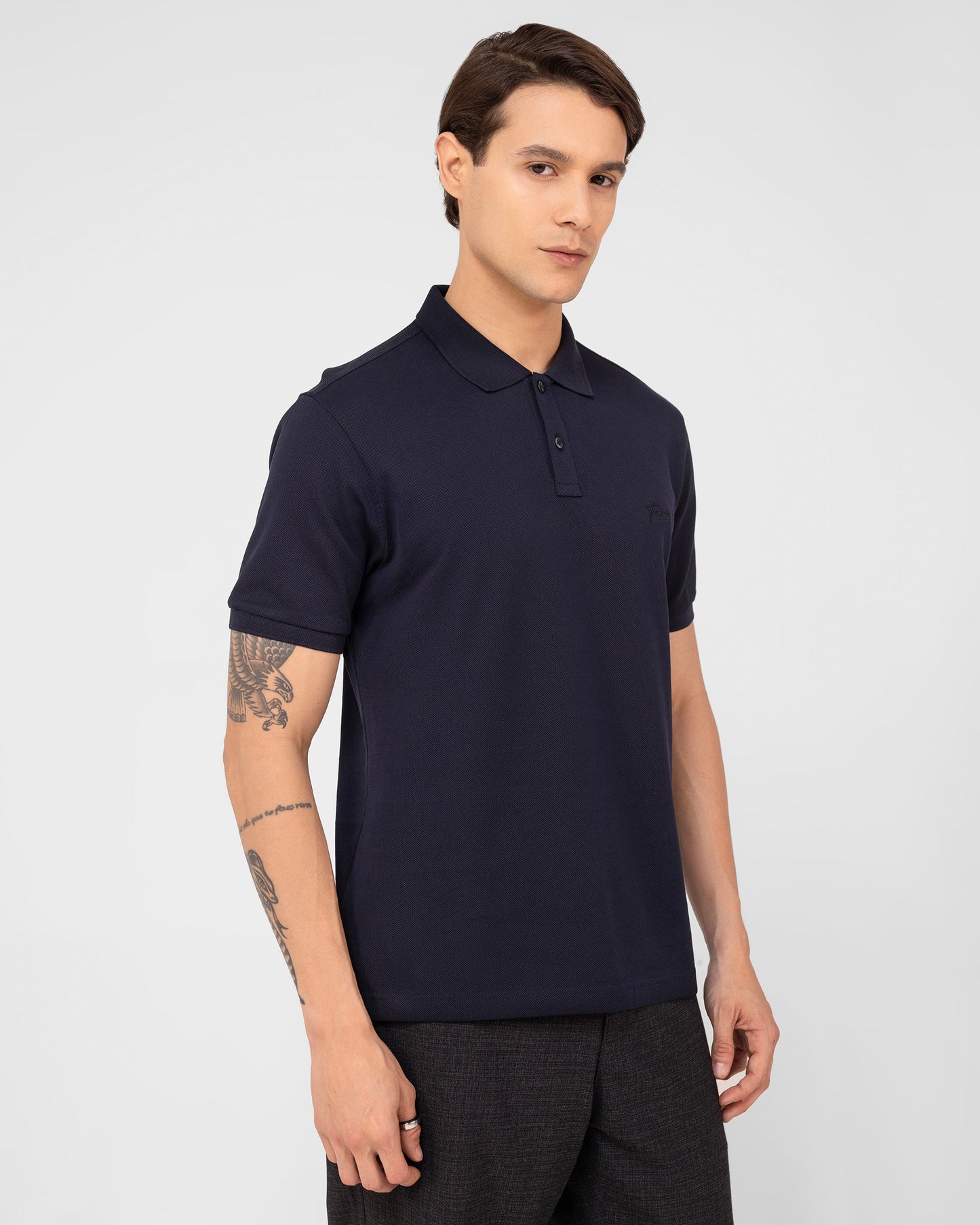 Classic Polo Shirt Mercerised Pique Regular Fit Navy