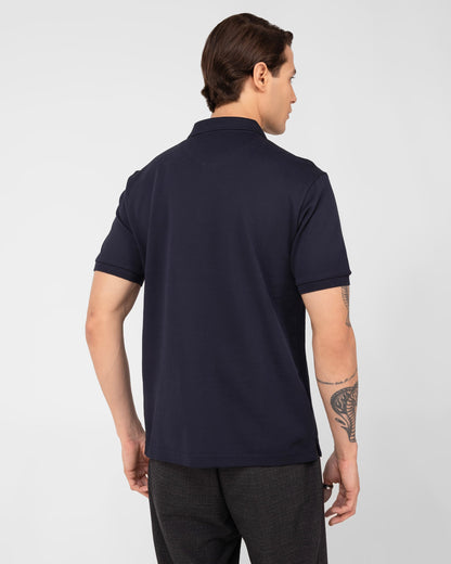 Classic Polo Shirt Mercerised Pique Regular Fit Navy