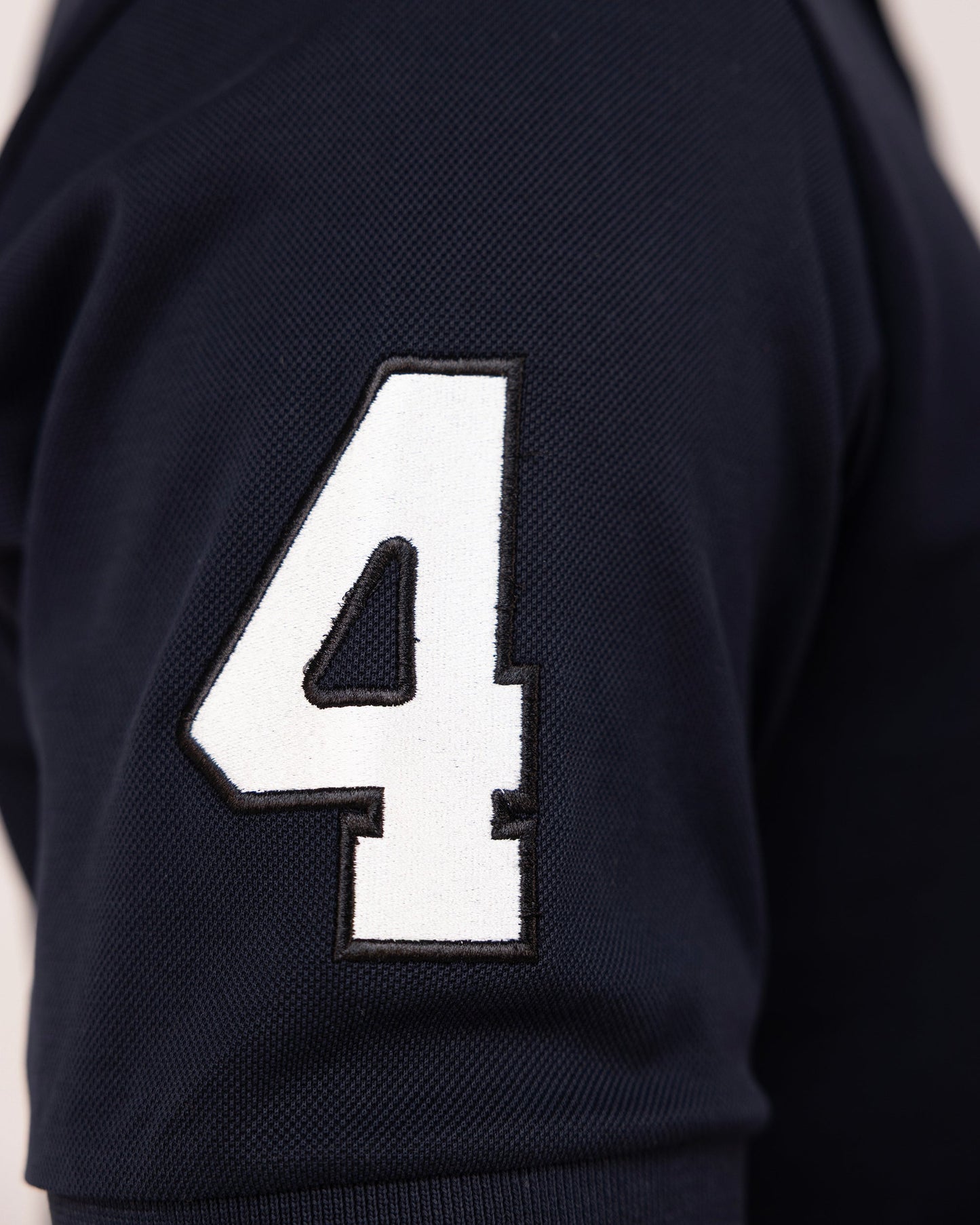 Mercerised Cotton Polo Shirt Pique Regular Fit Navy Cantermark Emblem