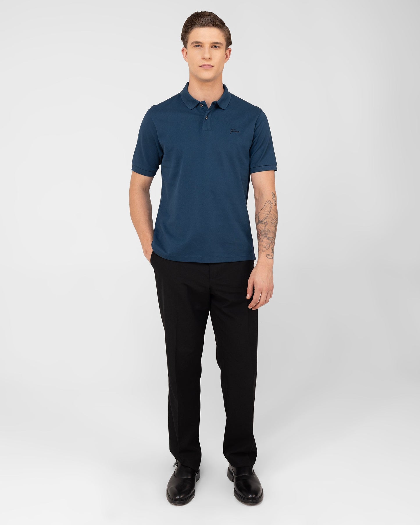 Mercerised Cotton Polo Shirt Pique Regular Fit Teal