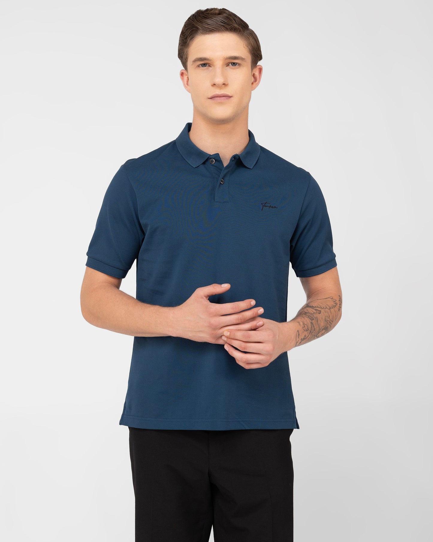 Mercerised Cotton Polo Shirt Pique Regular Fit Teal