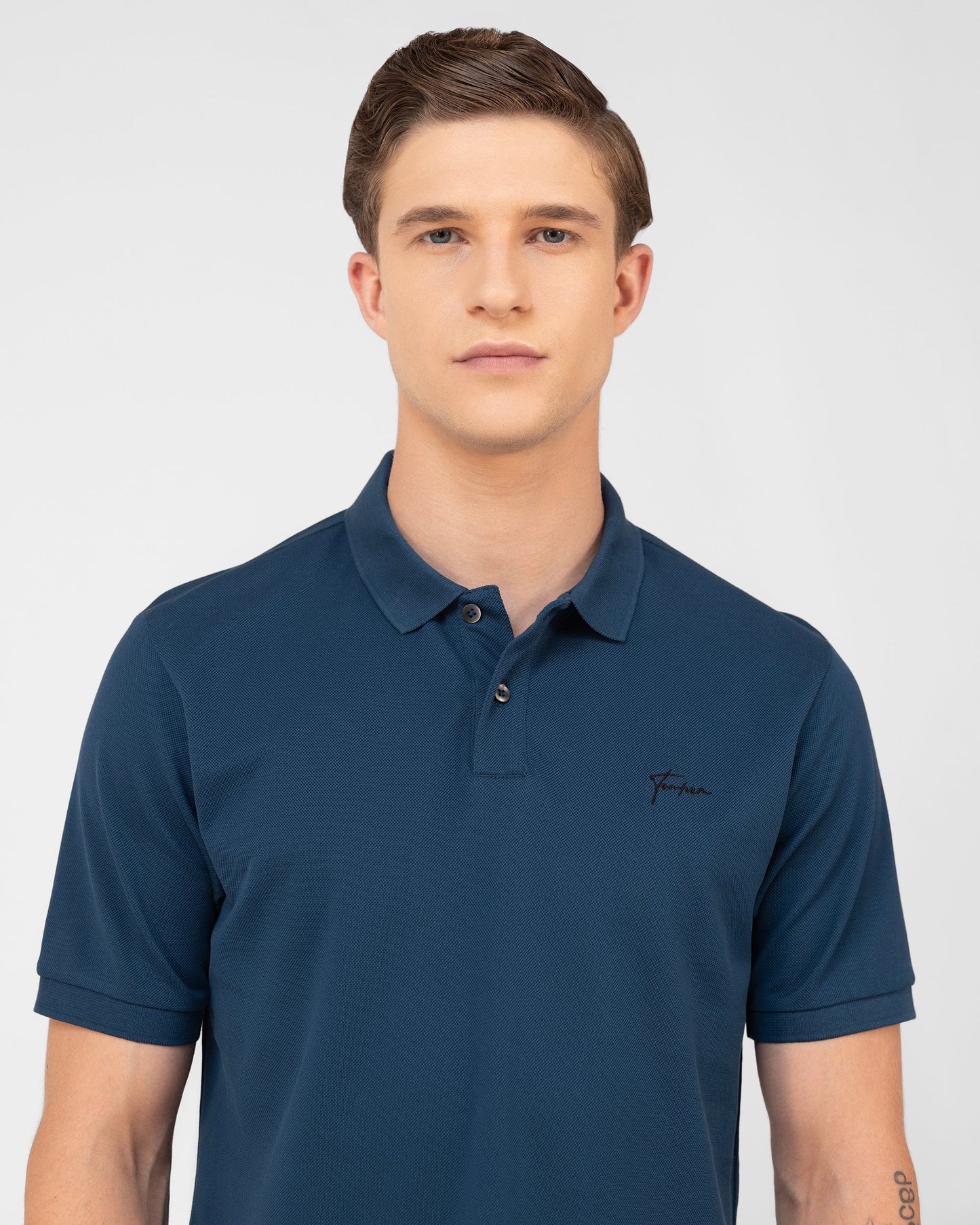 Mercerised Cotton Polo Shirt Pique Regular Fit Teal