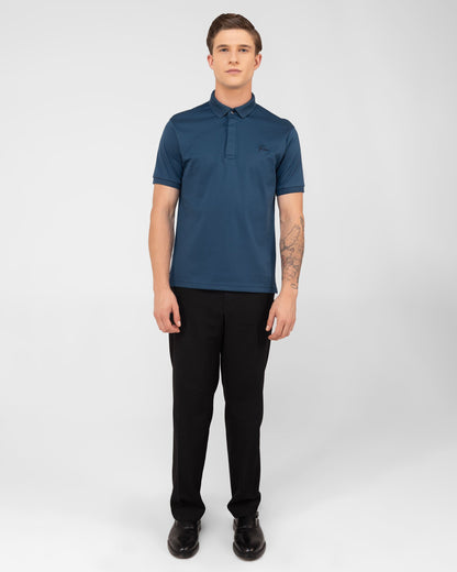 Mercerised Cotton Polo Shirt Interlock Regular Fit Teal