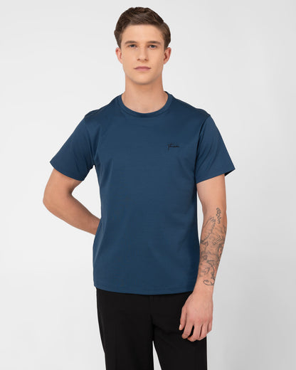 Mercerised Cotton T Shirt Interlock Regular Fit Teal