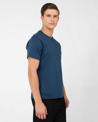 Mercerised Cotton T Shirt Interlock Regular Fit Teal