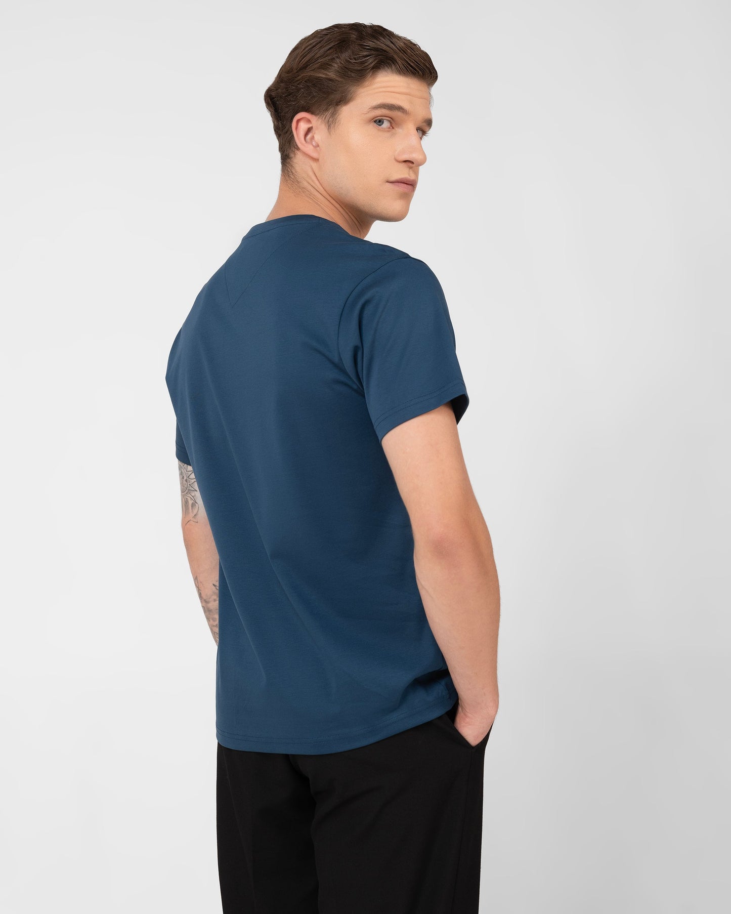 Mercerised Cotton T Shirt Interlock Regular Fit Teal
