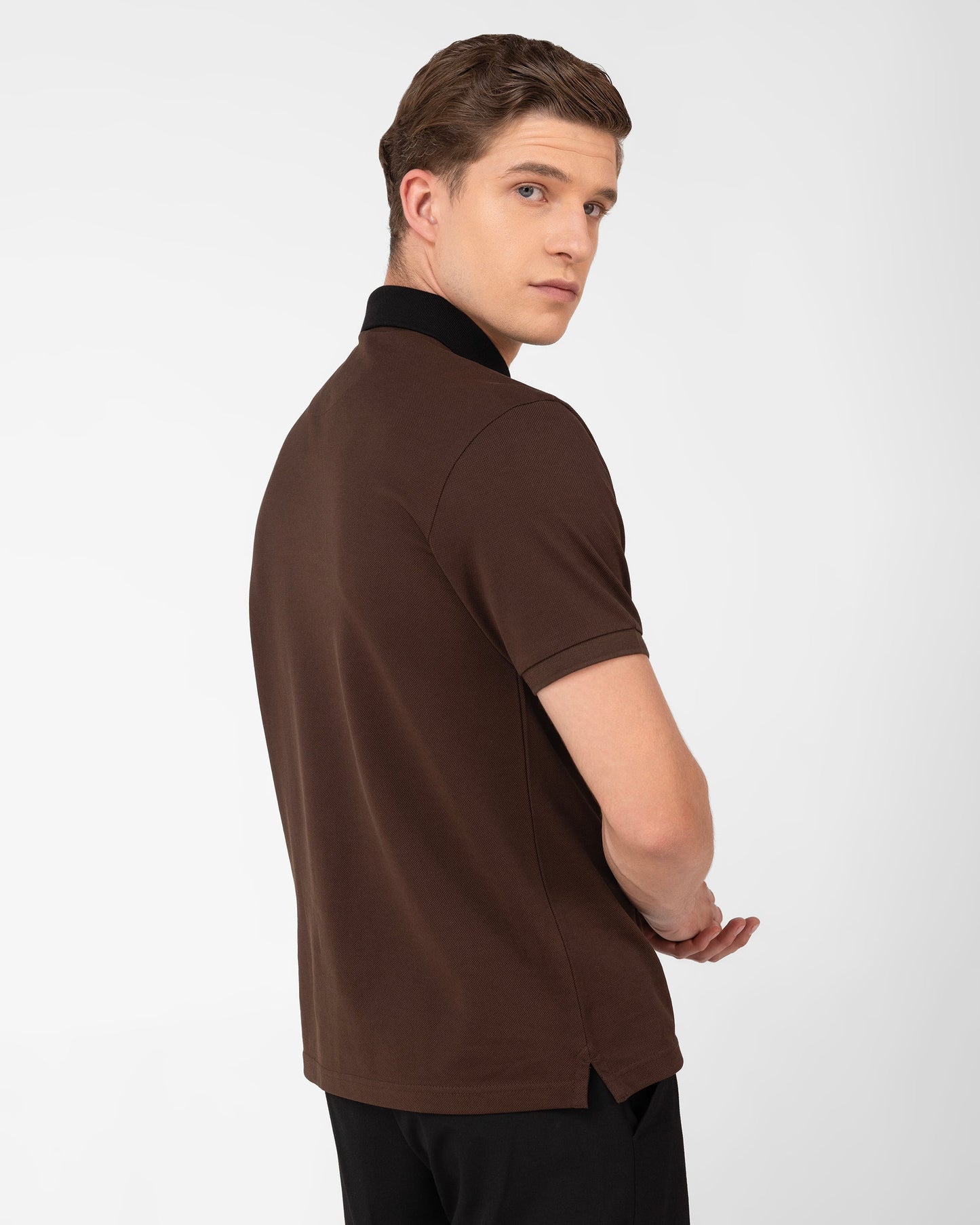 Tenhem Mercerised Cotton Polo Pique Regular Fit Brown