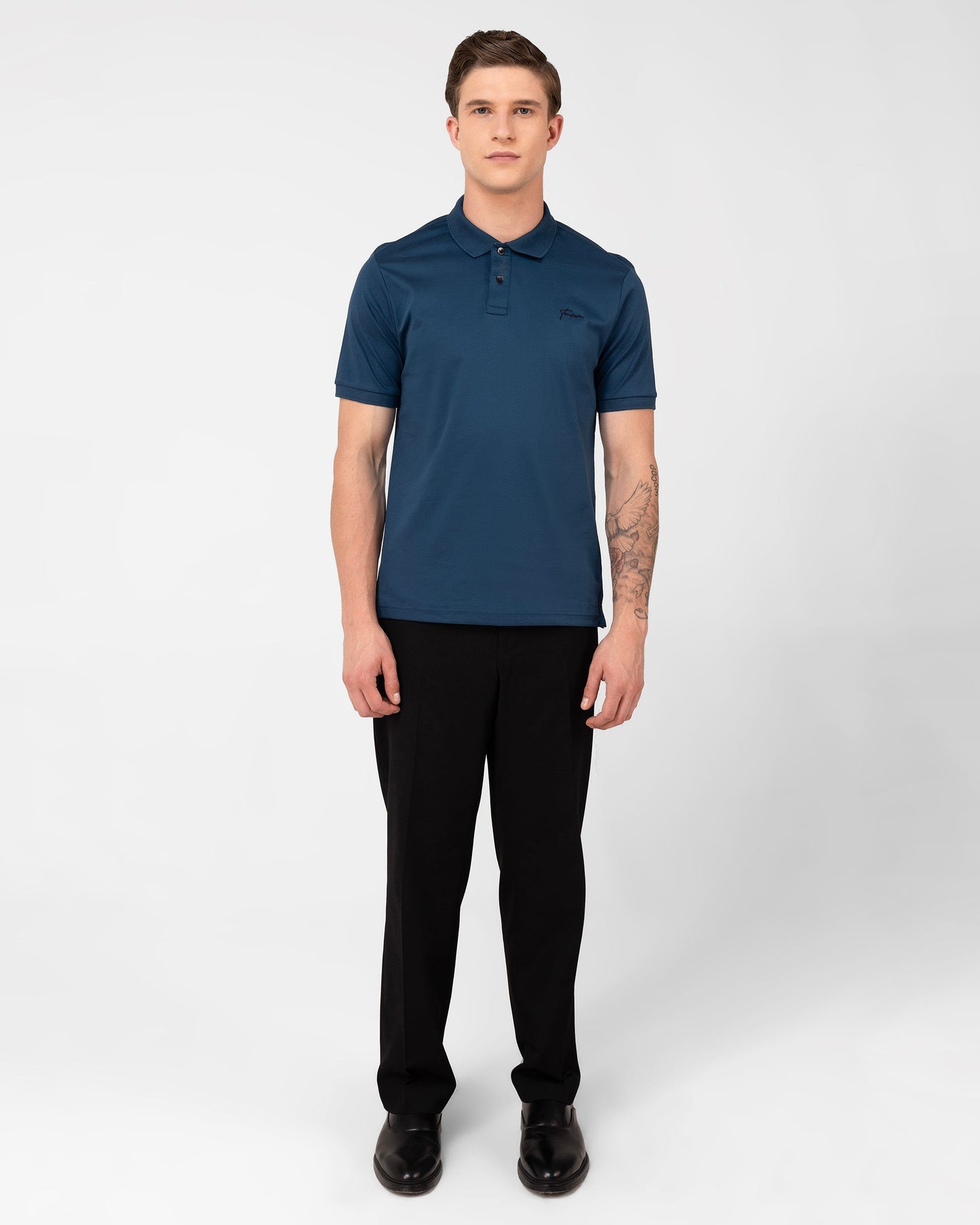 Classic Polo Shirt Mercerised Interlock Regular Fit Teal