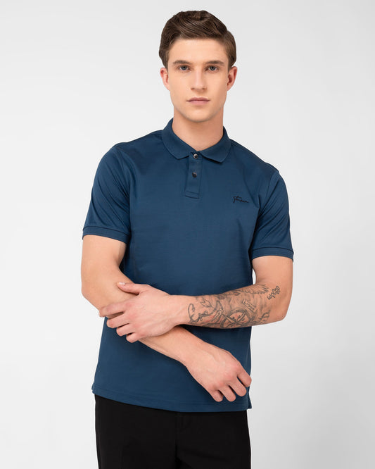 Classic Polo Shirt Mercerised Interlock Regular Fit Teal
