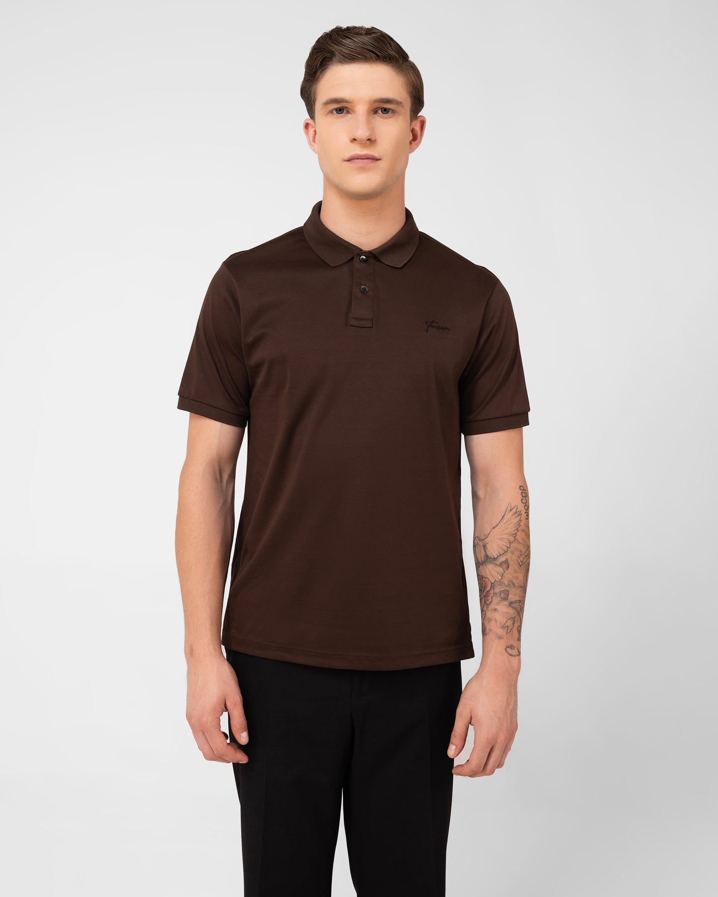 Classic Polo Shirt Mercerised Interlock Regular Fit Brown