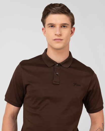 Classic Polo Shirt Mercerised Interlock Regular Fit Brown