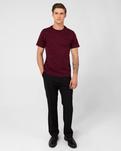 Mercerised Cotton T Shirt Interlock Regular Fit Wine
