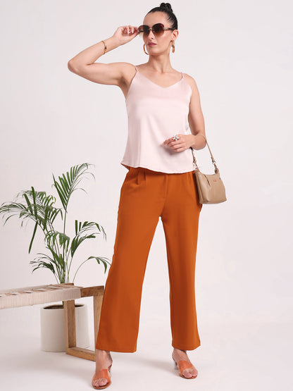 Women's European Satin V-Neck Sleeveless Top