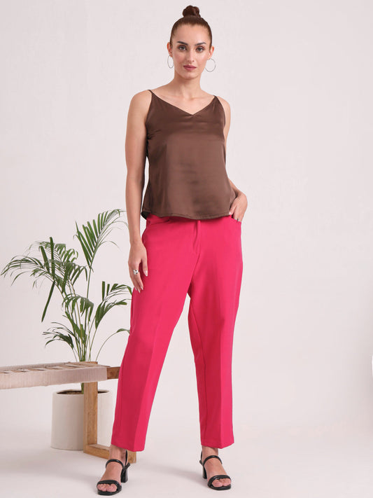 Women's European Satin V-Neck Sleeveless Top