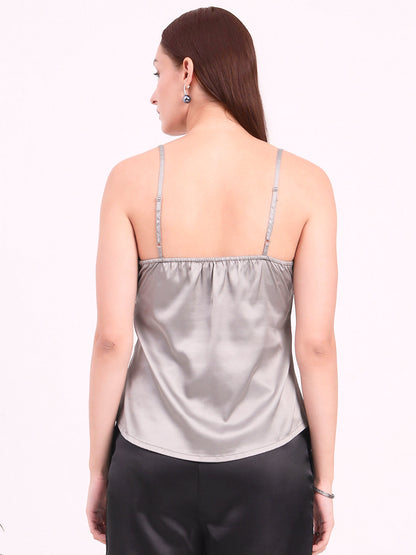 Women's European Satin V-Neck Sleeveless Top
