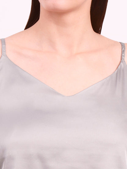Women's European Satin V-Neck Sleeveless Top