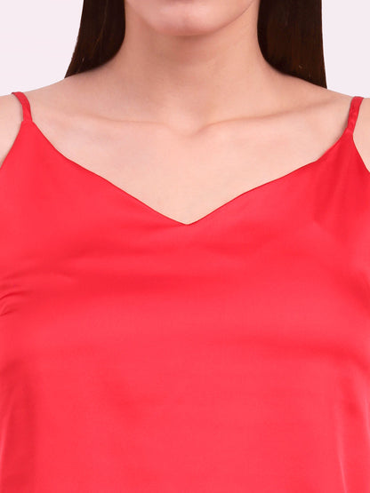 Women's European Satin V-Neck Sleeveless Top
