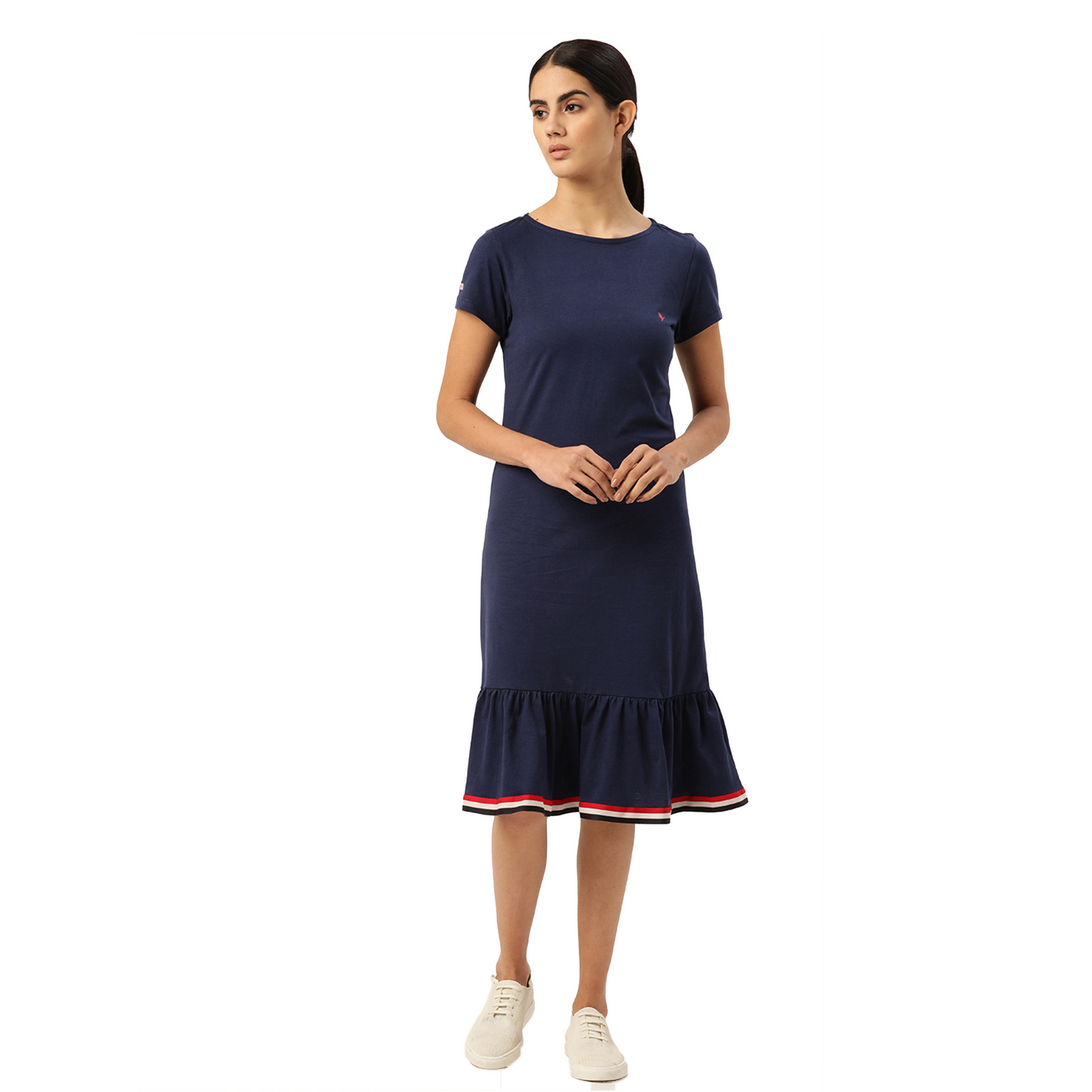 Womens Premium Cotton Half  Sleeve Flared  Dresses