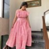 baby pink knee length maxi