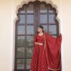 MAROON ANGRAKHA SUIT SET