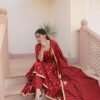 MAROON ANGRAKHA SUIT SET