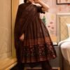poornima brown chanderi suit set