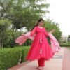 PINK ORGANZA DUPATTA SET