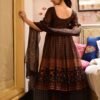 poornima brown chanderi suit set